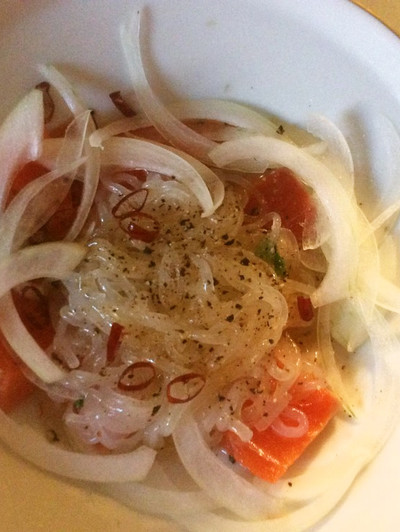 サーモンのセビーチェ スイートコーンビネグレット添え レシピ