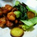 鶏肉と薩摩芋と青梗菜炒め