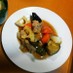 鶏肉と秋野菜の黒酢炒め