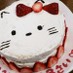 キティちゃんケーキのデコレーション