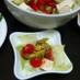 豆腐とアボカドとトマトのゴマドレサラダ