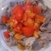 牛肉とトマトの柚子ぽん酢サラダ。