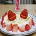 １歳誕生日ケーキ♡離乳食の米粉シフォン