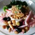 簡単減量食・温野菜と豆腐と納豆サラダ