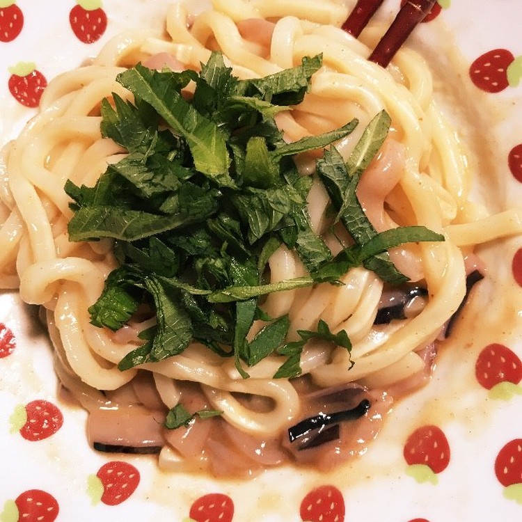 冷凍うどんで簡単 イカ明太うどん レシピ 作り方 By まめきちくんの妻 クックパッド 簡単おいしいみんなのレシピが371万品