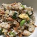 酢飯で❀鮭と胡桃と大葉混ぜ御飯(お握り)