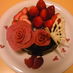 薔薇と蝶のデコレーションケーキ