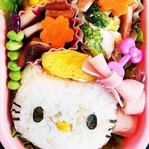 キティちゃんの海苔カット キャラ弁 レシピ 作り方 By わごん クックパッド 簡単おいしいみんなのレシピが359万品