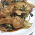 レンコンと鶏とチンゲン菜の中華風ピリ辛炒め