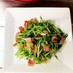 カリカリベーコンと水菜のホットサラダ