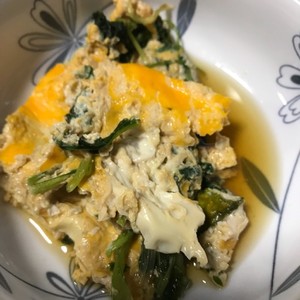 冬菜の卵とじ 他の菜っ葉でもok レシピ 作り方 By Sukoreco クックパッド 簡単おいしいみんなのレシピが366万品