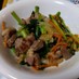 沖縄味！三枚肉と小松菜の炒め物