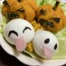 ハロウィン★かぼちゃのクリチ茶巾サラダ