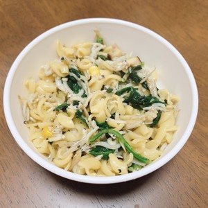 離乳食完了期 しらすのバター醤油パスタ レシピ 作り方 By Pomamai クックパッド 簡単おいしいみんなのレシピが360万品