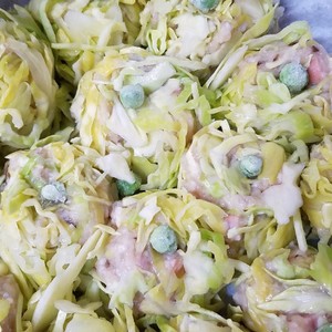 フライパンde簡単 春キャベツの花焼売 レシピ 作り方 By 優雨 ゆぅ クックパッド