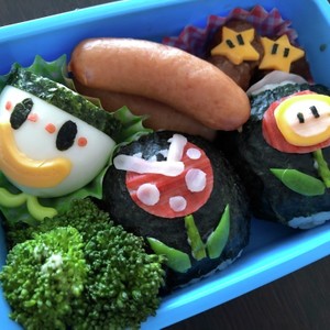 キャラ弁 マリオ フラワー弁当 型紙あり レシピ 作り方 By Cake Mama クックパッド 簡単おいしいみんなのレシピが360万品