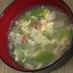 レタスとカニカマの中華たまごスープ