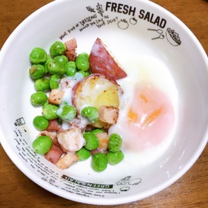 サイゼリヤ風青豆とベーコンの温たまサラダ レシピ 作り方 By らむ ママ クックパッド 簡単おいしいみんなのレシピが355万品