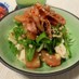 鶏のささみとキムチ納豆サラダ
