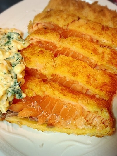 サーモンのピスタチオ衣のレシピ