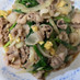 小松菜と玉子と豚バラ肉の炒め物
