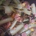 小松菜とベーコンのふわたま深煎りごま炒め