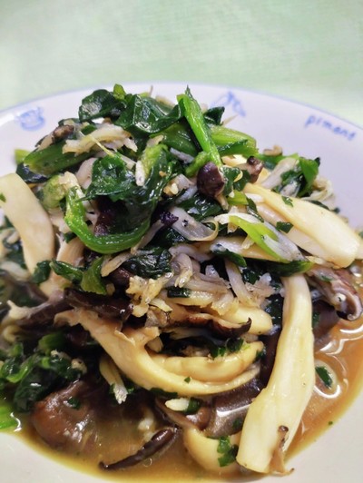 ヒラタケとほうれん草のサラダ レシピ