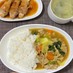 青梗菜と豚の中華丼カレー風味