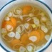 ナスときのこと鶏肉の胡麻味噌炒め＆スープ