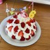 苺のプリンセスドレスケーキ