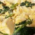 豆腐と小松菜と卵の炒め物