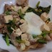 豚肉と小松菜の甘辛たまご落とし