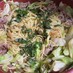 大葉と牛肉と野菜の和風柚子胡椒醤油パスタ