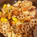 鶏胸肉とレンコンのオイ味噌炒め。