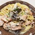 鮭と小松菜の簡単クリームパスタ