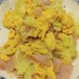 キャベツとふんわり卵とハム炒め