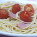 ミニトマトとベーコンのペペロンチーノ
