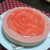 桃のお花のレアチーズケーキ