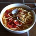 鍋ひとつで☆あさりとトマトのスープスパ