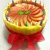 桃のババロアシャルロットケーキ♪