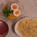 オクラとコーンの冷製トマトつけスパゲティ