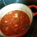 トマト缶で鶏肉煮込み、残りはリゾットに＊