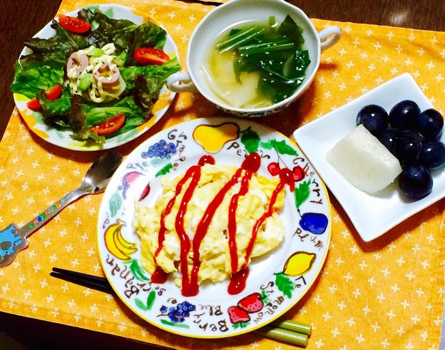 オムライスな夕飯 By ｒｋまま クックパッド みんながのせた献立