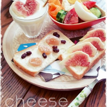 クリームチーズとフルーツで可愛い朝♡