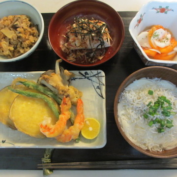天ぷら＊しらす煮麺＊筍ご飯で晩御飯