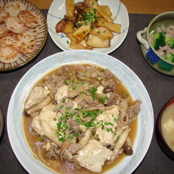 くずし豆腐と豚肉の煮込みで和な夕食✿