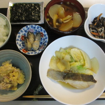薩摩芋サラダ＊鱈と白菜が美味しい晩御飯