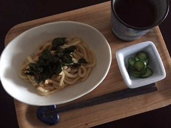 たらこうどんと浅漬け胡瓜ちょいドレランチ