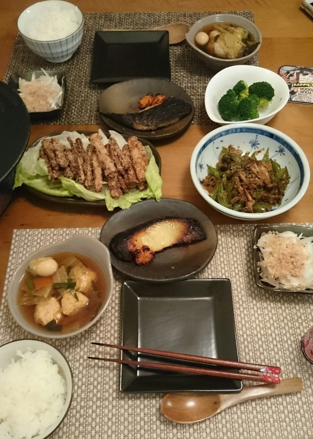 西京漬けと鶏つくね汁 副菜はお摘みにも By Kuunosuke1 クックパッド みんながのせた献立