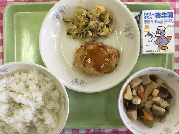 和風ハンバーグ&五目煮 和食の献立